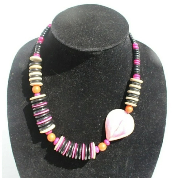 Vintage 1980's Reto Mod MCM (Cyndi Lauper) Costume Jewelry Chunky Necklace - Picture 1 of 4